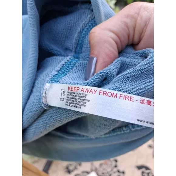 Free People Movement Metti Crewneck Sweatshirt M Dusty Teal Blue - Picture 10 of 11